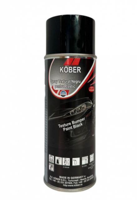 Spray Texturat Negru pentru Plastic, Kober, 400 ml