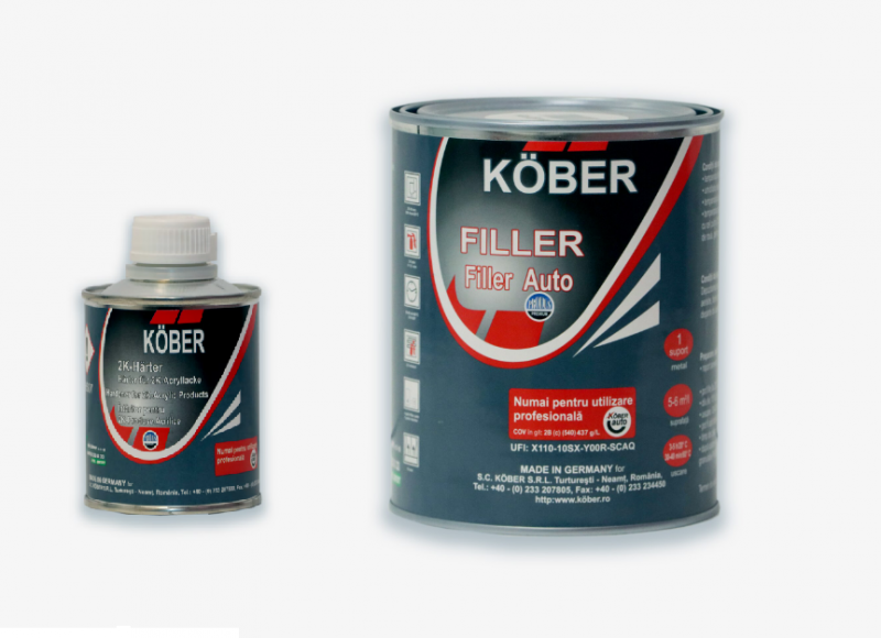 Filler Acrilic 2K Kober 1L Negru