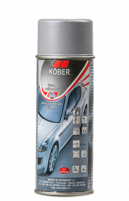 Spray - Grund Anticoroziv pentru suprafete din metal, Gri, Kober, 400 ml